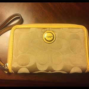 Coach Yellow Signature Wristlet